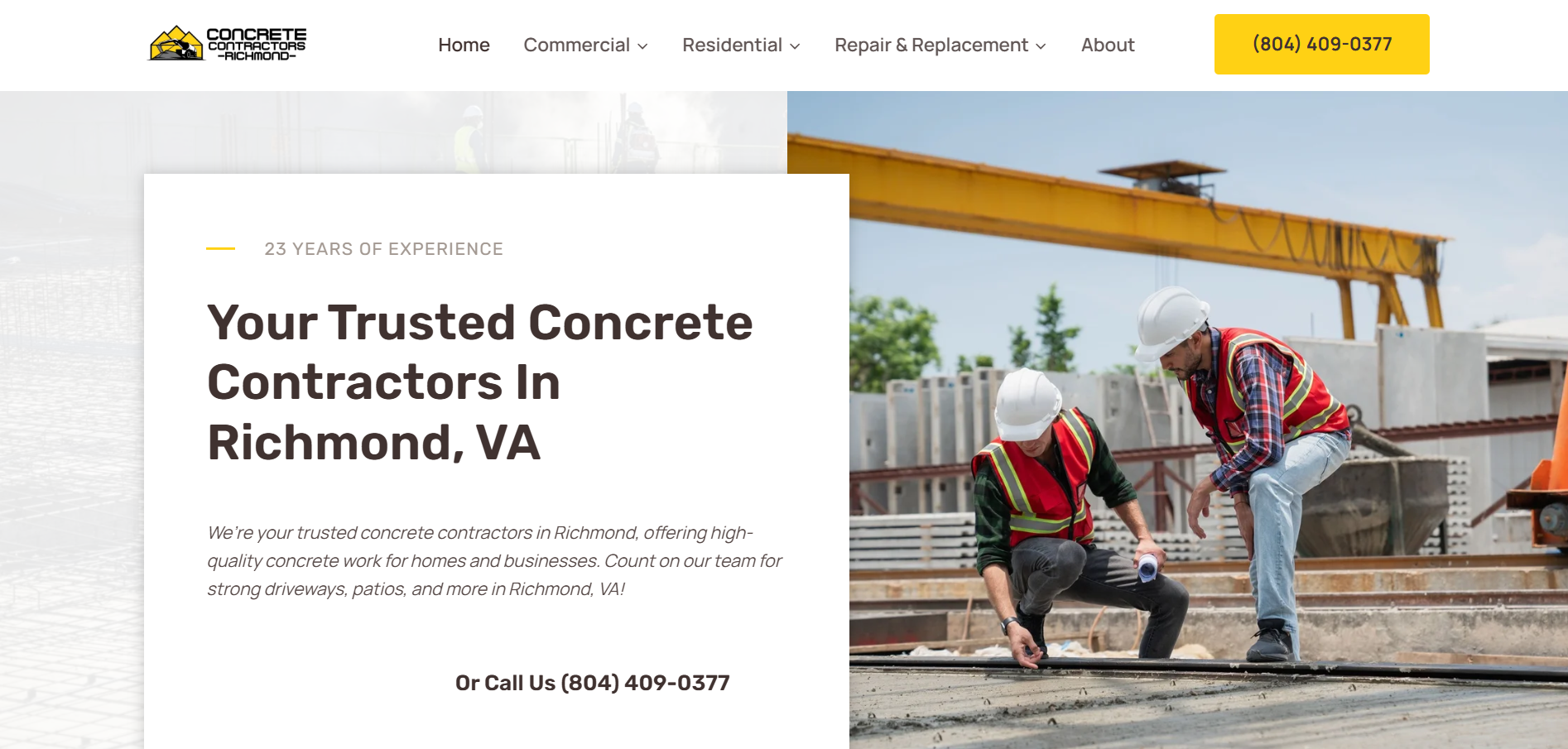 concrete contractor richmond website
