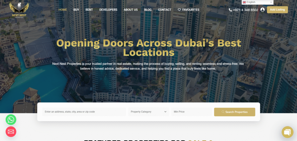 next nest website design